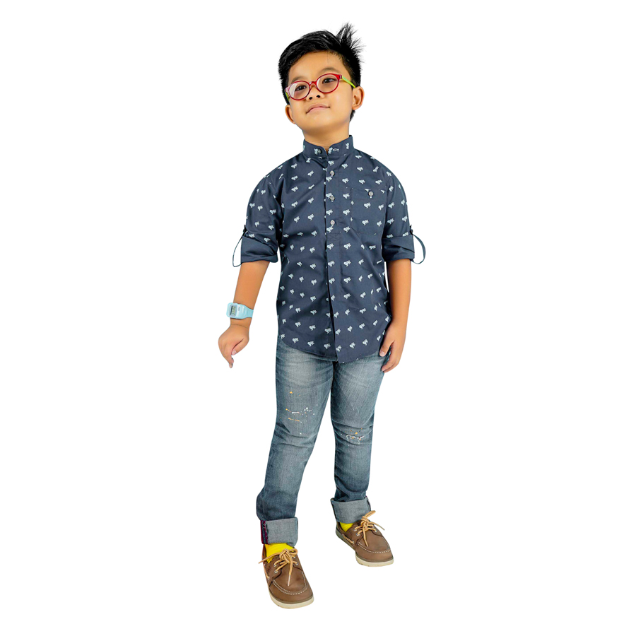 Áo Sơ Mi Bé Trai Tay Dài Cổ Trụ Ugether UKID91