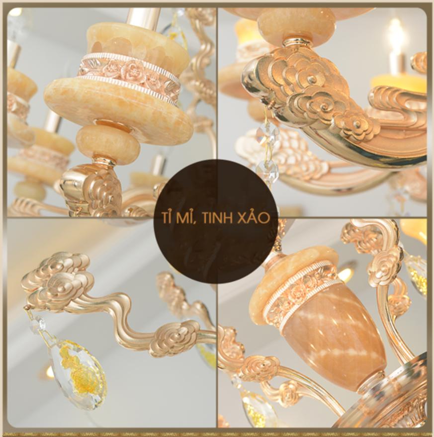 ĐÈN CHÙM TAY NẾN CỔ ĐIỂN CHAO ĐÁ CAO CẤP