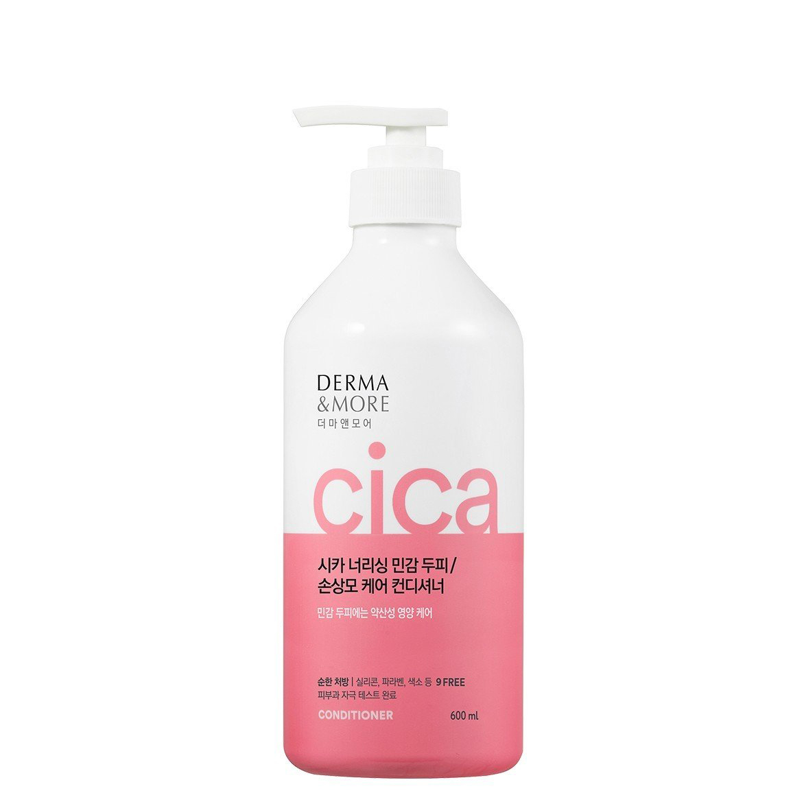 Bộ dầu gội và dầu xả phục hồi tóc hư tổn Derma &amp; More CICA dưỡng tóc bóng khỏe cho da đầu nhạy cảm 600ml