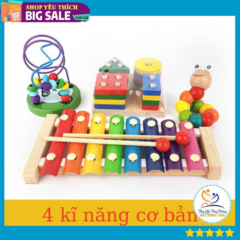 Combo đồ chơi giáo dục bằng gỗ cho bé phát triển kĩ năng toàn diện