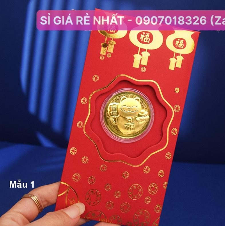 {SẴN HÀNG} SET 5 cái Bao Lì Xì Con Mèo Vàng – Linh Vật của năm 2023 Con Mèo Vàng - Mầu 1 NELI