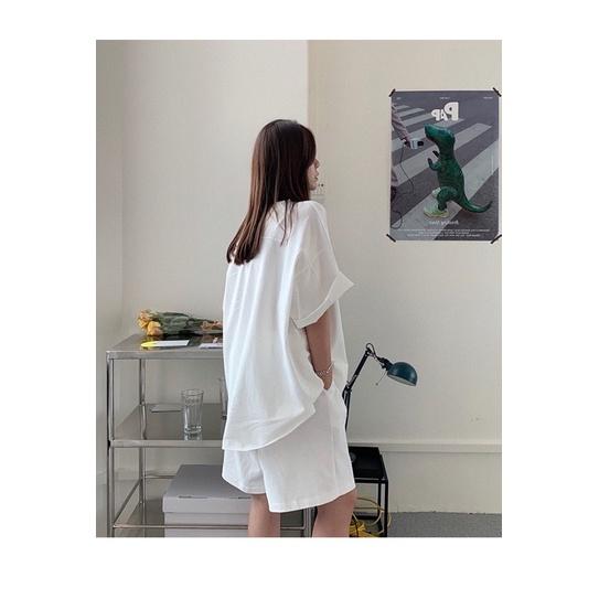 Bộ đùi nữ Set đồ nữ tổ ong bộ quần short đùi áo form rộng tay lỡ, sooc phông mặc ở nhà