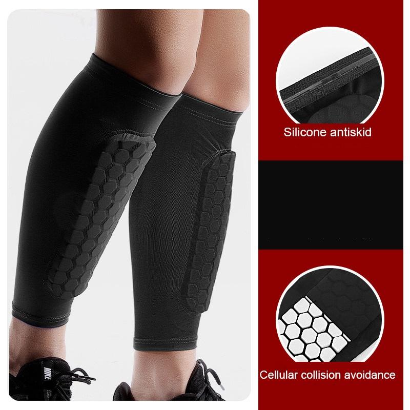 1 Piece Honeycomb Sport Shields Soccer Shin Guard Football Legging Shin Pads Leg Sleeves Adult Support Protective Gear