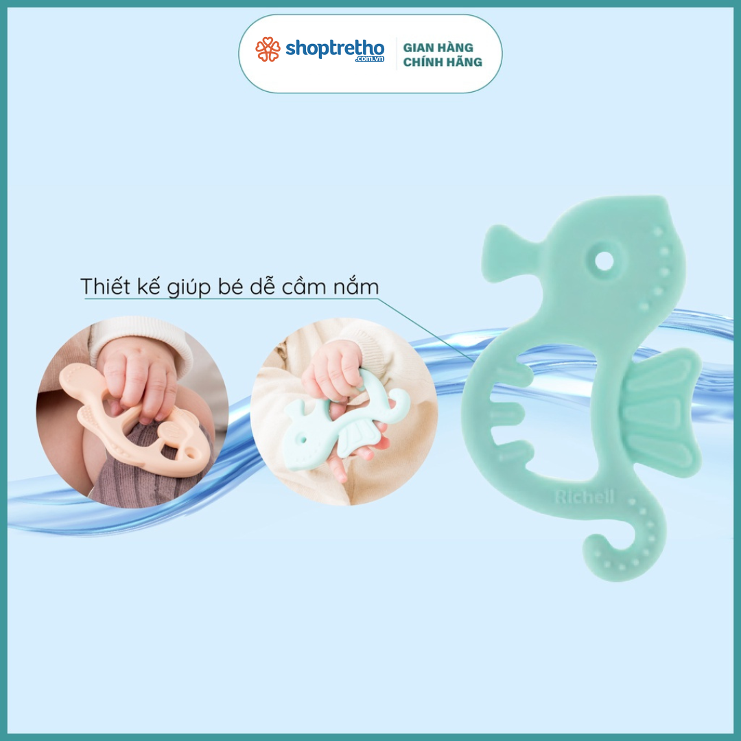 Gặm nướu silicone nguyên khối Richell Nhật Bản sinh vật biển gặm nướu đồ chơi cho bé | Baby