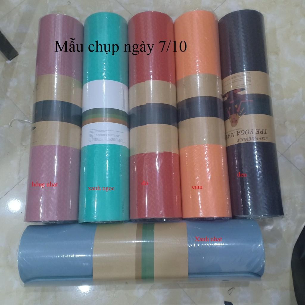 Thảm tập yoga 2 lớp TPE dày 8mm cao cấp BẢO HÀNH 1 ĐỔI 1