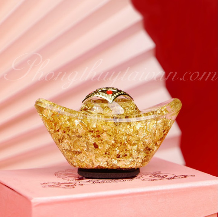 Vàng thỏi, vàng túi lá vàng chiêu lộc 11cm/10cm - thờ cúng