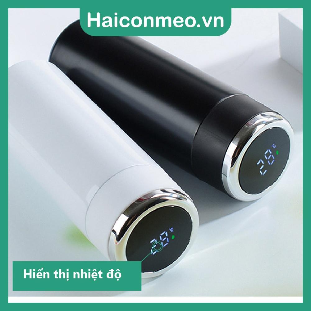 Bình giữ nhiệt lõi inox 304 màu trơn cảm ứng đèn LED hiển thị nhiệt độ, 400ml