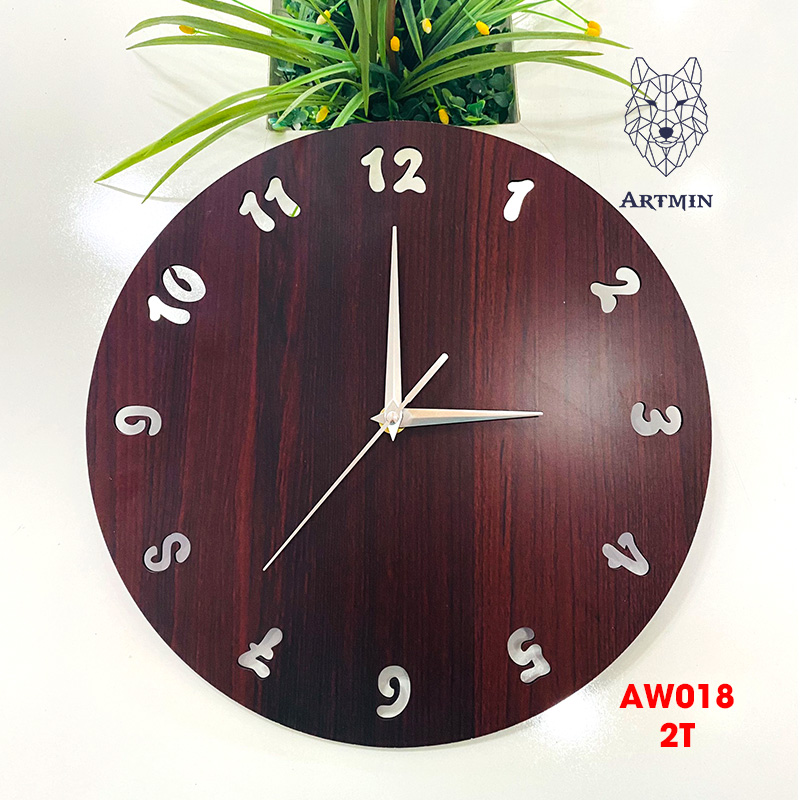 AW018- Đồng Hồ Gỗ Treo Tường – Décor Trang Trí Xinh Xắn