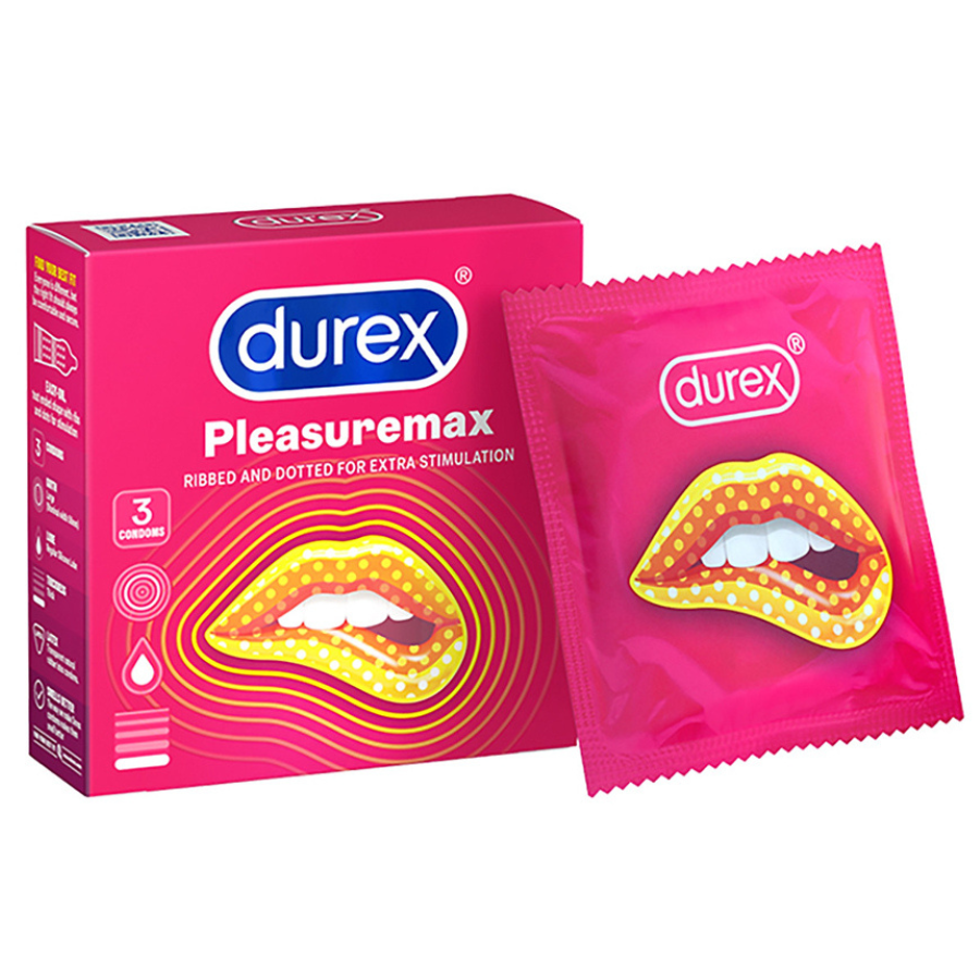 Bao cao su tăng hưng phấn Durex Pleasuremax Hộp 12s + Hộp 3s