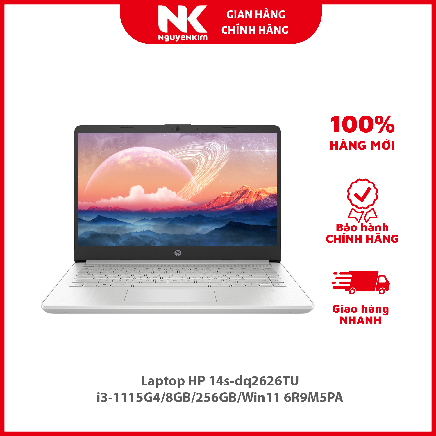 Laptop HP 14s-dq2626TU i3-1115G4/8GB/256GB/Win11 6R9M5PA - Hàng chính hãng