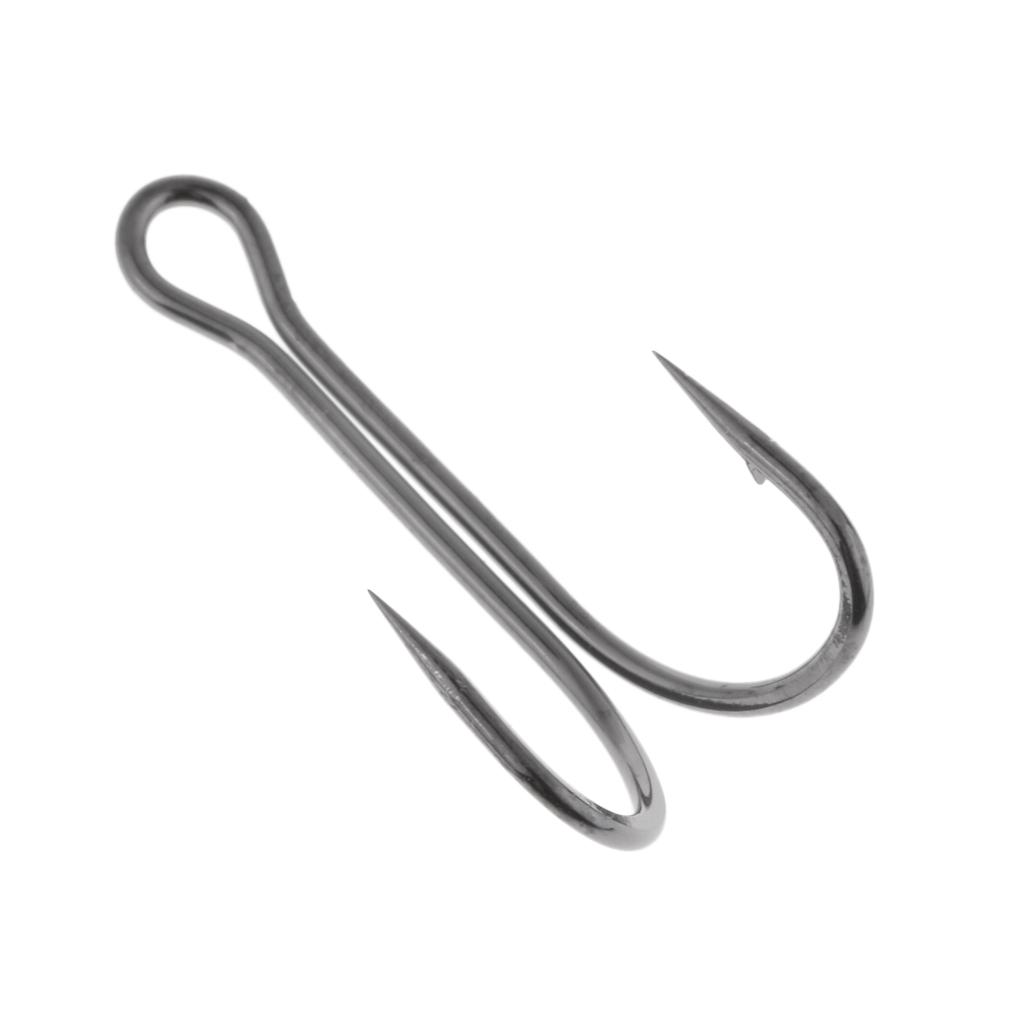 10pcs Dual Double Fishing Hooks High Carbon Steel Frog Toad Lure Hook 1-0
