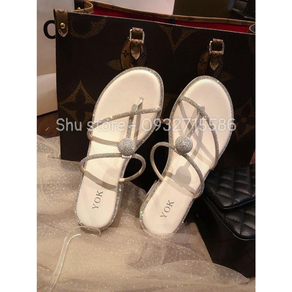 SANDAL NỮ THỜI TRANH XINH XẮN XỎ NGÓN ĐÍNH FULL ĐÁ SHU STORE