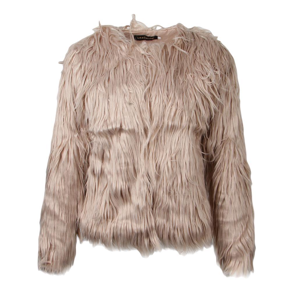 Womens Winter Warm Faux Fur Short Coat Jacket Parka Outerwear Tops
