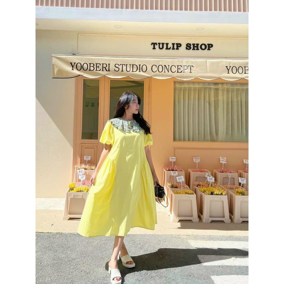 ĐẦM BABYDOLL DÁNG DÀI XÒE CỔ TRÒN CÓ VẠT TAY NGẮN PHỒNG CỰC XINH CHO CÁC TIỂU THƯ NHÀ MEOWSHOP