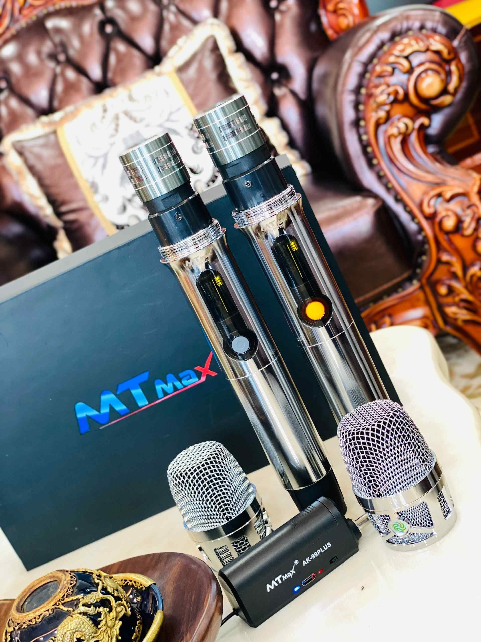 Micro Cho Dàn Karaoke, Loa Kéo, Amply Cao Cấp Chính Hãng MTMAX AK99Plus, Củ Micro Cao Cấp Set Tần Số, Chỉnh Âm Lượng Ngay Thân Micro hàng chính hãng