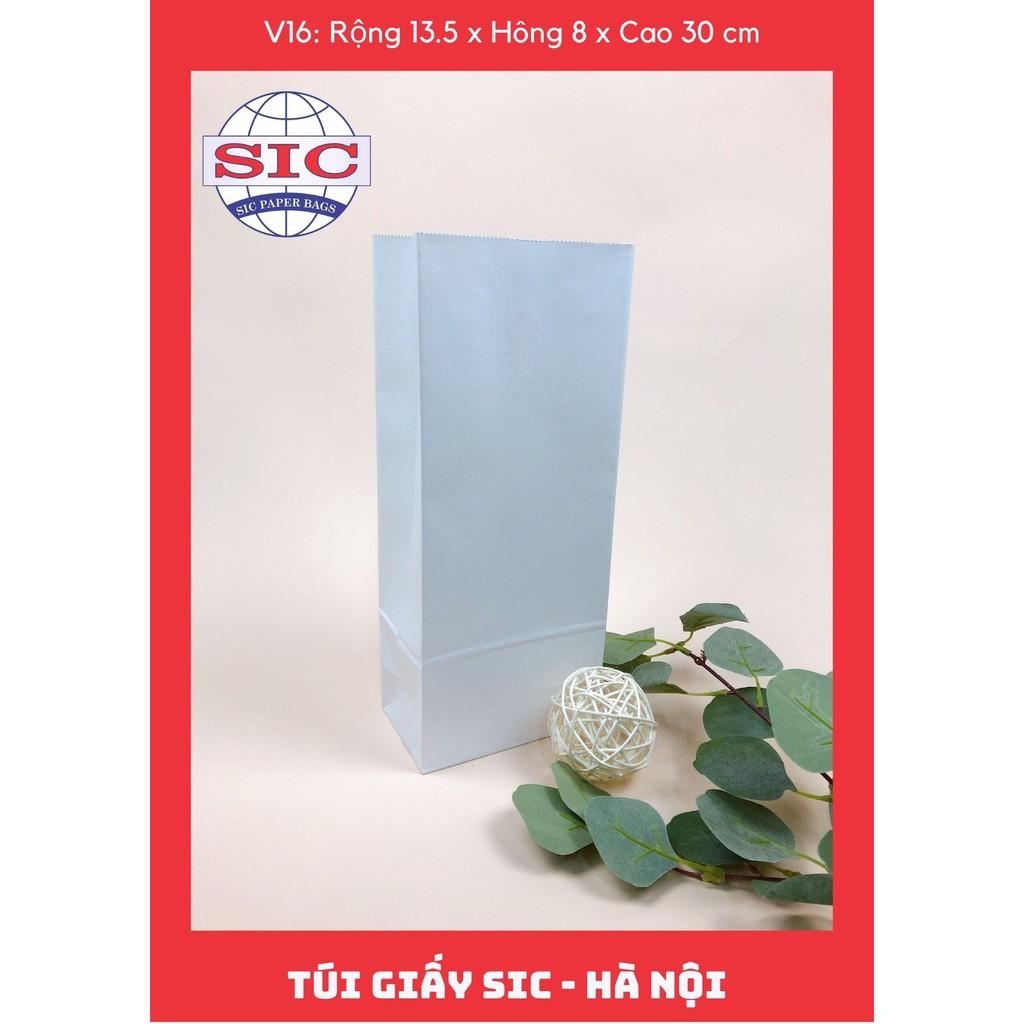 10 CHIẾC TÚI GIẤY KRAFT V16: 13.5x8x33 MÀU TRẮNG KHÔNG QUAI