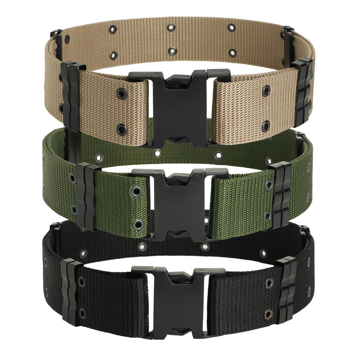 Thắt lưng chiến thuật mới Nylon Nylon Automatic Khóa điều chỉnh đai Quân đội Điên săn bắn ngoài trời Training Hỗ trợ vòng eo Hỗ trợ 125cm Color: As shown
