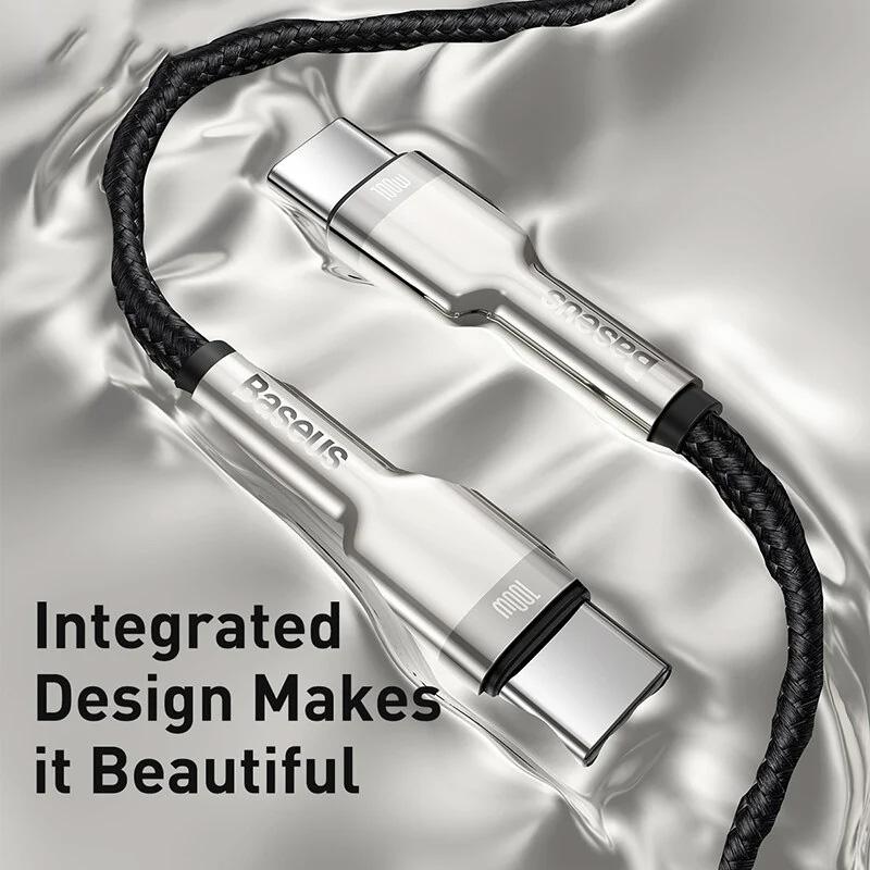 Cáp sạc nhanh 100W Baseus Cafule Metal Data Cable Type C to Type C - Hàng chính hãng.