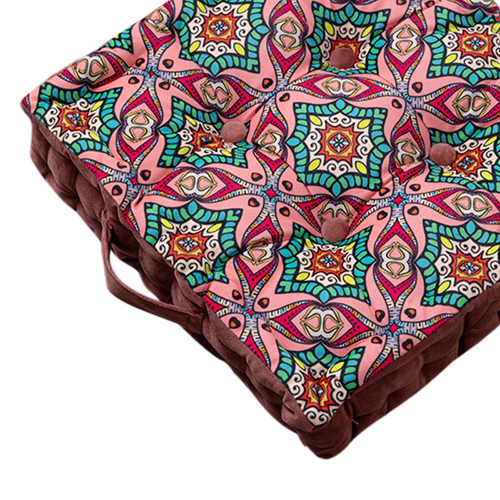 Seat Cushion Stool Pad Seat Mat Print with Handle Vintage for Bedroom Sofa