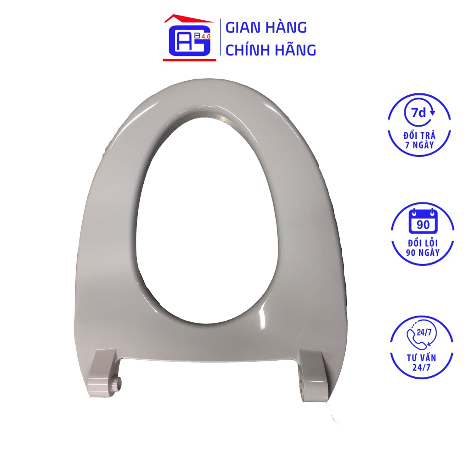 Bệ Ngồi Bồn Cầu Thiết Bị Vệ Sinh Hyundae Bidet GDB-1800 GDB-2000 Màu Trắng Làm Từ Nhựa Cao Cấp Thiết Kế Rơi Từ Từ Khi Đóng Nắp