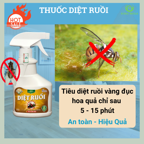 Thuốc diệt ruồi sinh học KingBio - diệt ruồi vàng, ruồi cánh bướm, ruồi giấm - Không độc hại hiệu quả 100%