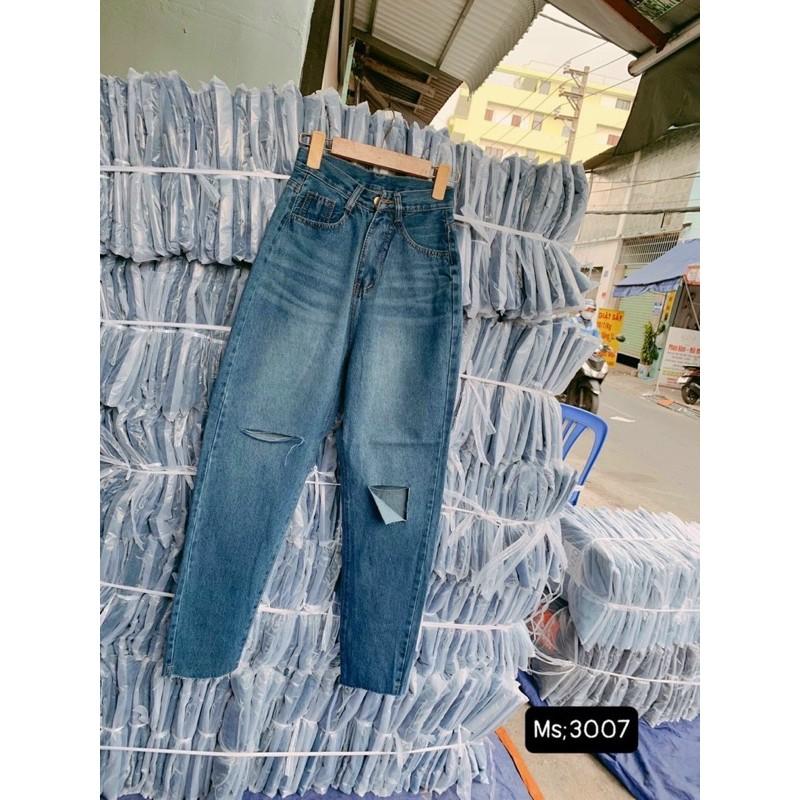 quần baggy 9 tất , quần bò 9 tấc mã 3007 rách lưng cao