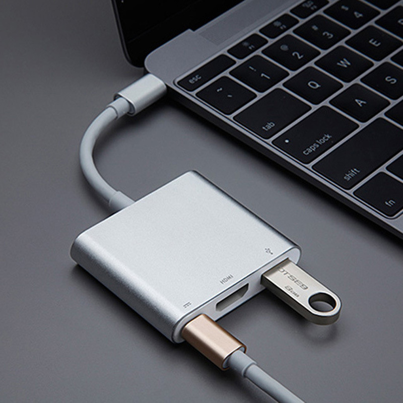 Cáp Chuyển Đổi USB Type C 3 in 1 To HDMI, USB 3.0, USB Type C (UC-353) – Hàng Nhập Khẩu