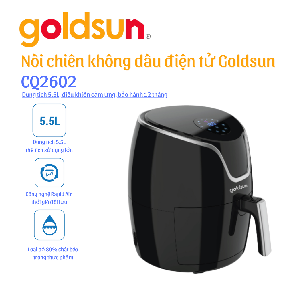 Nồi chiên không dầu Goldsun CQ2602 - Hàng chính hãng