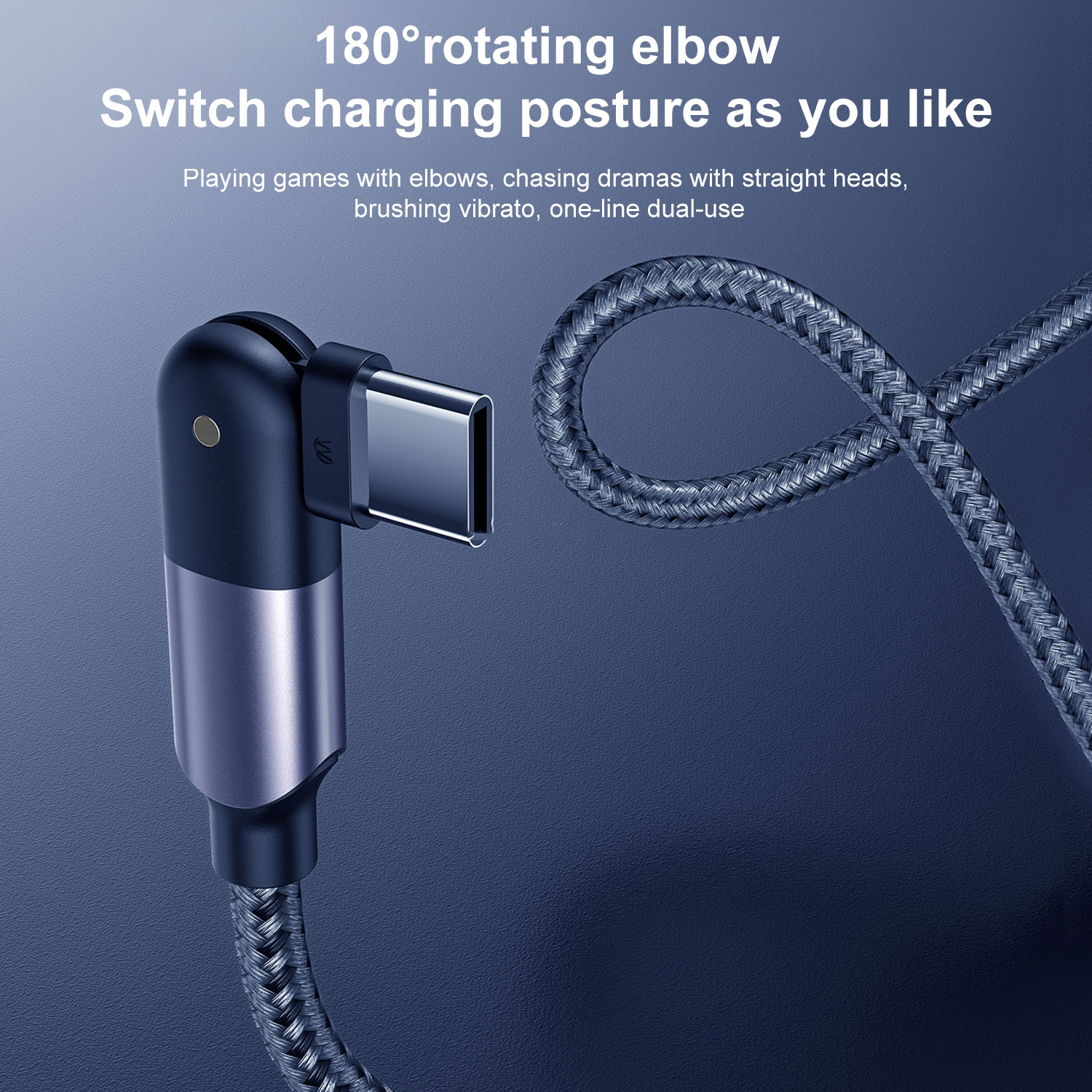 Cáp Sạc Nhanh 3A WEKOME WDC-142A dòng trò chơi USB sang USB-C / Type-C 180 độ- Hàng chính hãng