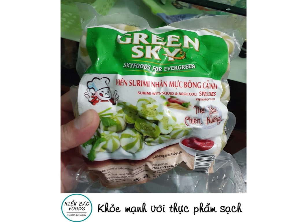 Viên thả lẩu nhân mực bông cải xanh