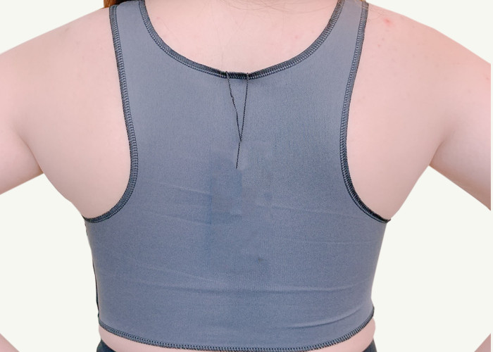 Áo nịt ngực có gen không viền Tomboy màu xám