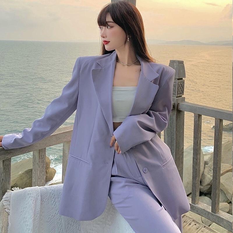 Set đồ Áo Blazer nữ + quần ống xuông phong cách hàn quốc mẫu mới đẹp mã TT01