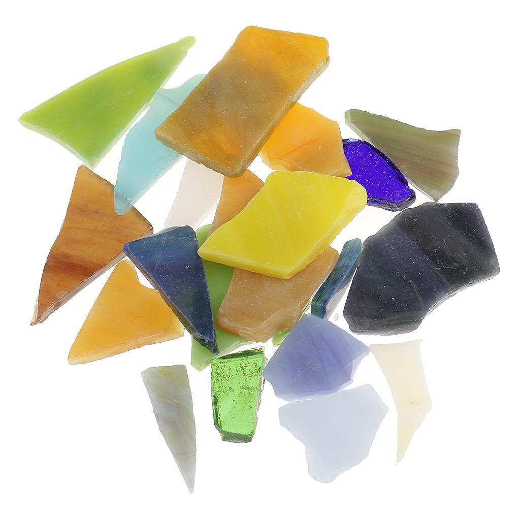 2x200g/Pack Irregular Shape Glass Mosaic Tiles for Arts DIY Crafts 10-30mm