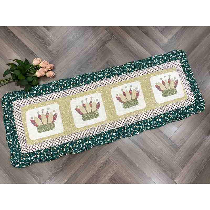Thảm dài - Giỏ hoa xương rồng xanh lá - TDA111