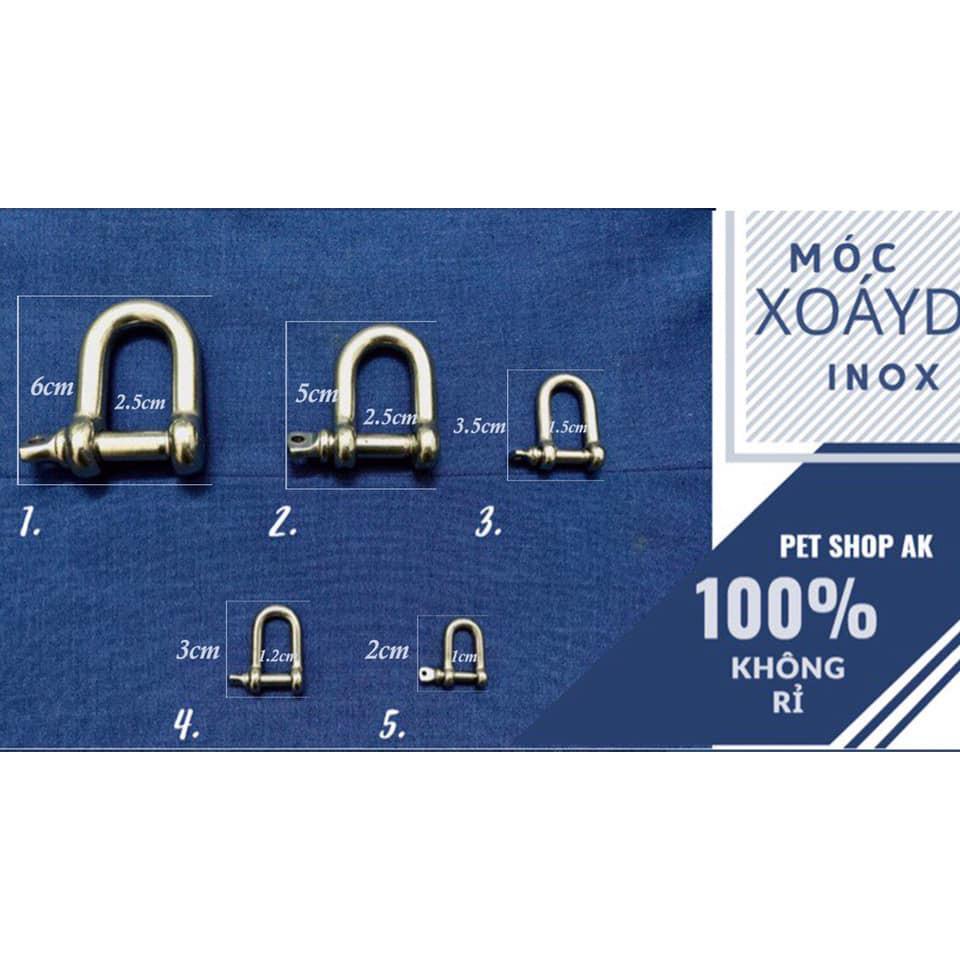 Móc ren D inox không rỉ ,móc xích chó ,móc làm dây dắt phụ kiện chó