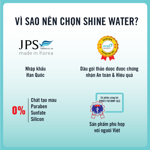 [ gội xả 2 in 1] Shine Water shampoo (Hộp 10 gói)  - Giúp tóc siêu mềm mượt, phục hồi tóc, kích thích mọc tóc, cấp ẩm cho tóc / THESCALAPY 100ML