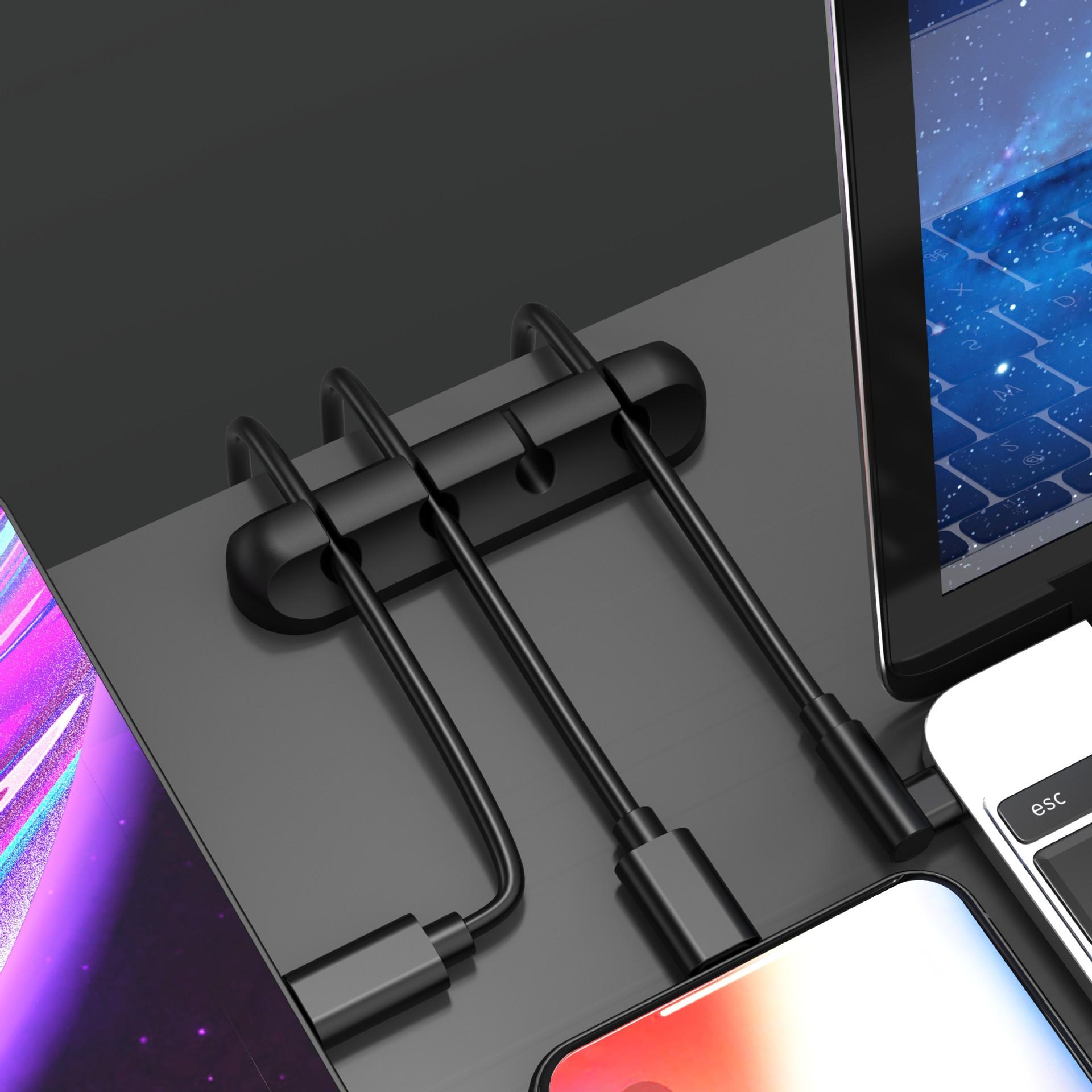 Clip cáp tổ chức của văn phòng, bộ 3 hỗ trợ cáp, người tổ chức dây, quản lý cáp, cáp lưu trữ cho cáp sạc USB/chuột/người nghe/PC/PC/PC