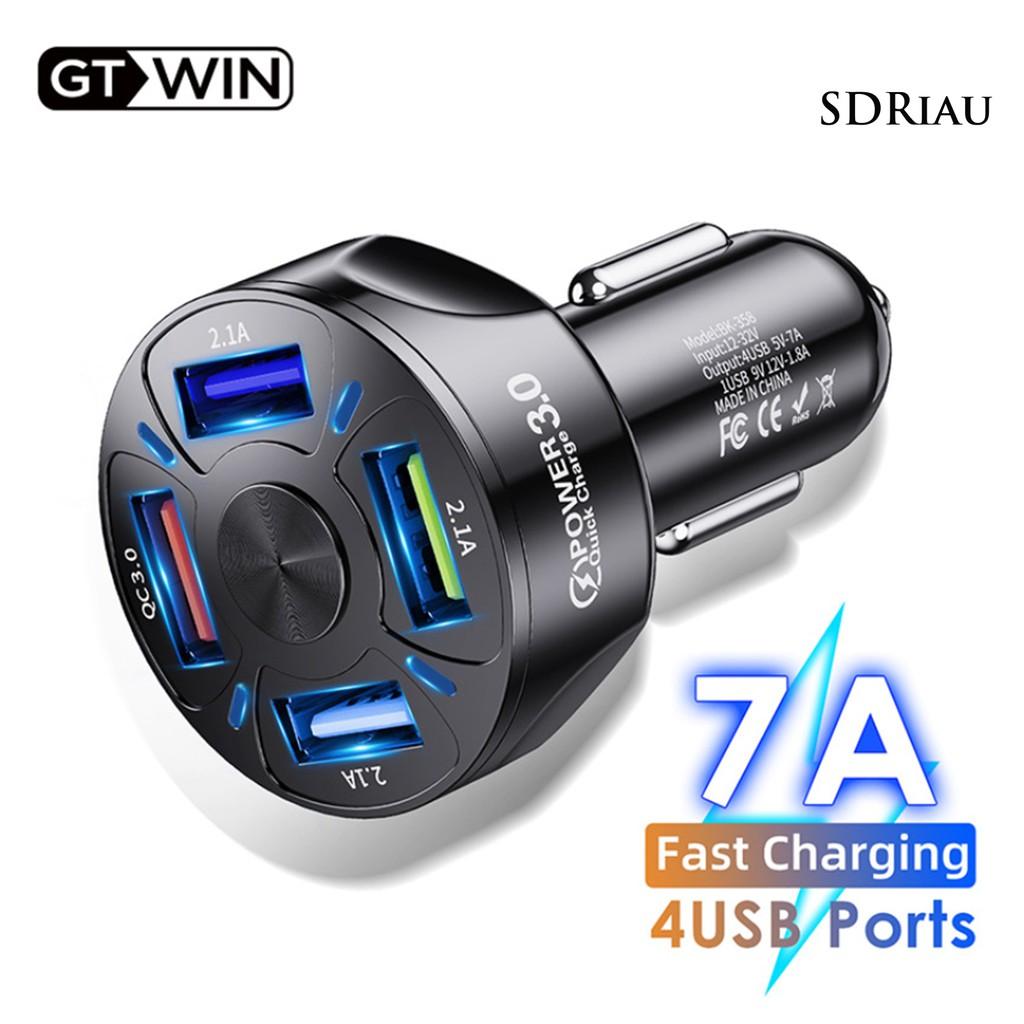 Tẩu Sạc Nhanh Xe Hơi QCDZ 4 Cổng USB 3.0 Tiện Dụng Cho Điện Thoại Di Động