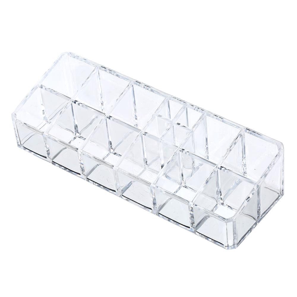 Hộp đựng son môi bằng nhựa trong suốt, lưu trữ mỹ phẩm, sơn móng tay