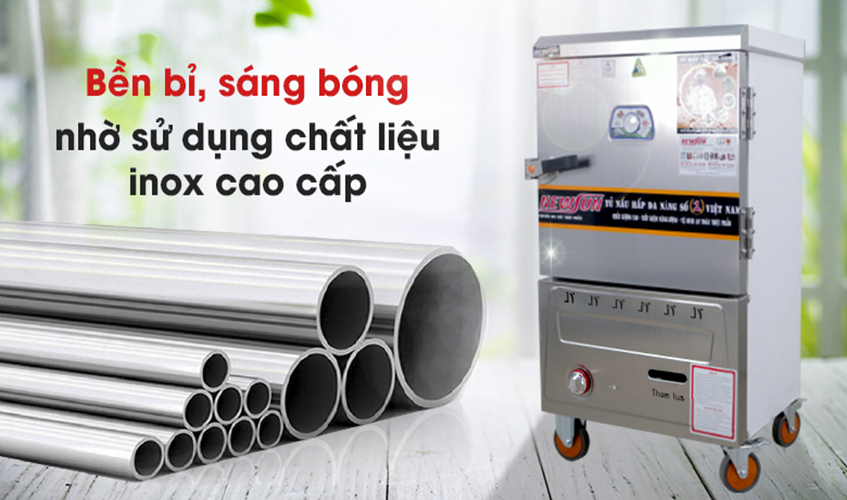 Tủ Nấu Cơm 18 Kg Gạo/ Mẻ Bằng Gas 6 Khay Nhập Khẩu NEWSUN - Hàng Nhập Khẩu