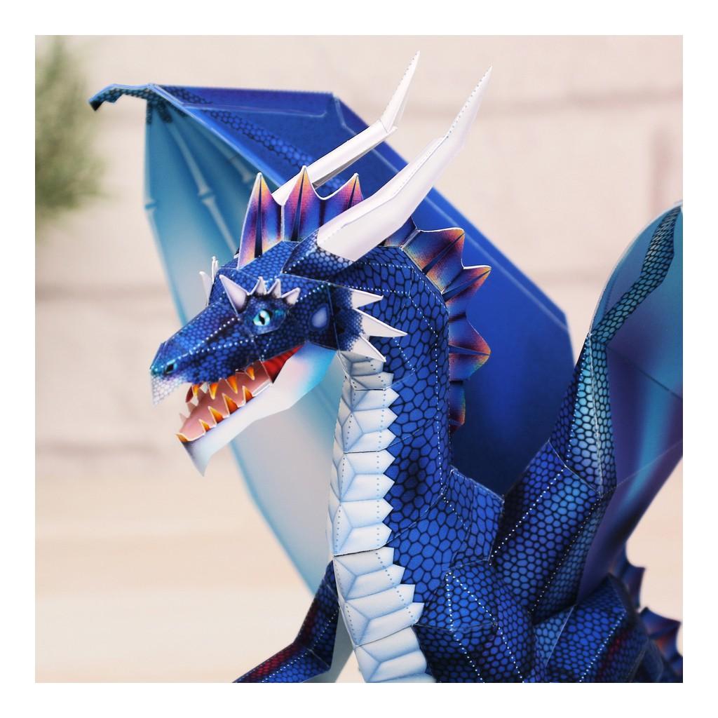 Mô hình giấy động vật Rồng Blue Dragon