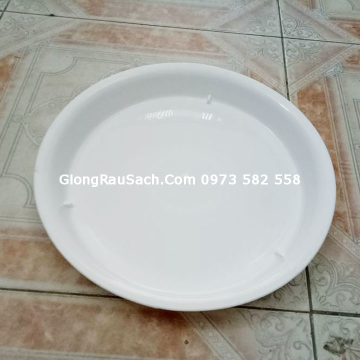 Khay Đĩa Nhựa Lót Chậu Trồng Cây Cảnh Màu Trắng D200