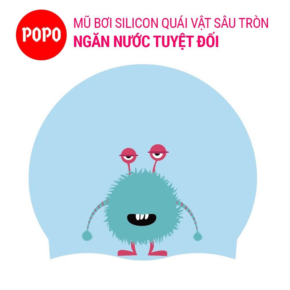 Nón bơi trẻ em POPO CA43 cho bé từ 3 tuổi ngộ nghĩnh chất liệu silicon an toàn, cảm giác mềm mại khi đội