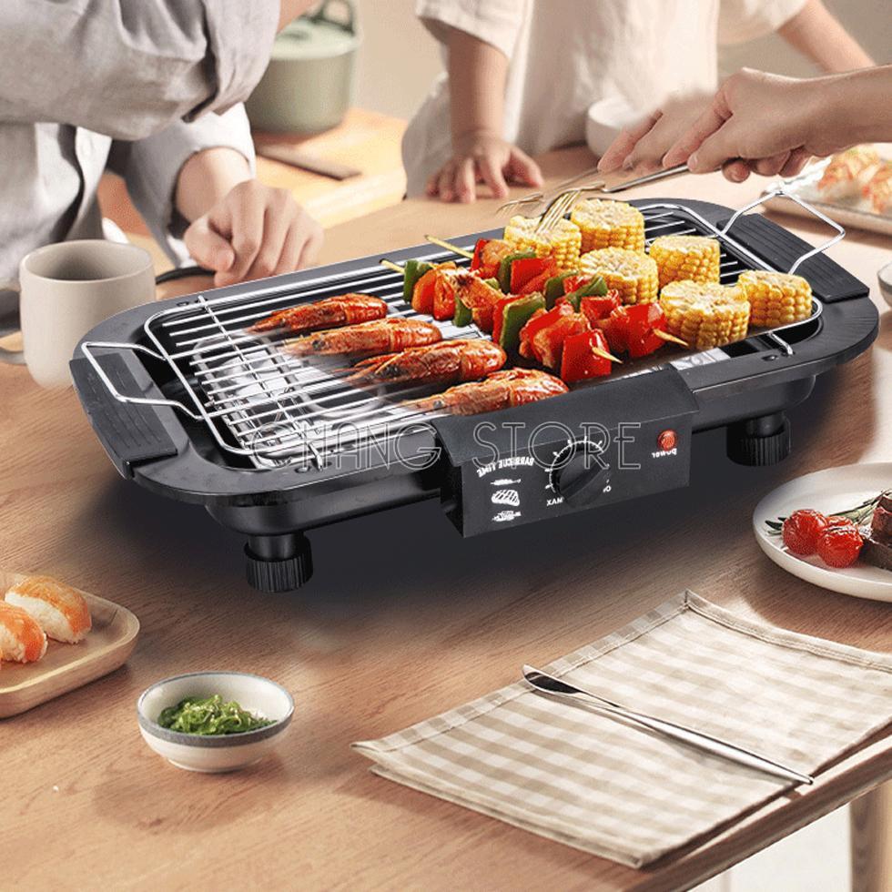 Bếp nướng điện không khói BBQ có khay đựng dầu mỡ tháo lắp dễ dàng, an toàn, tiện lợi