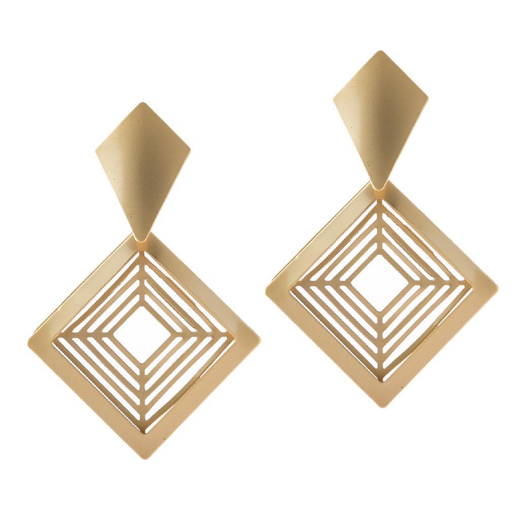 Ladies Alloy Dangle Earrings Chunky Drop Earrings Wedding Jewelry Golden