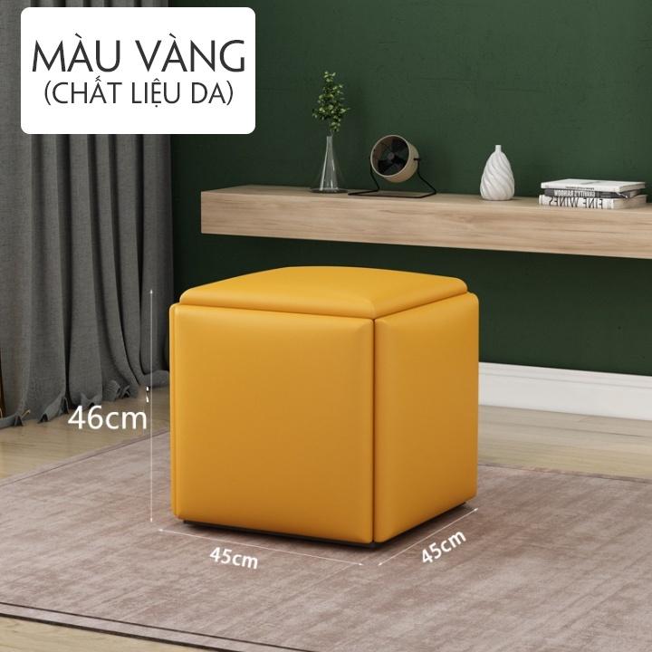 Ghế khối rubik, đôn ghế sofa gấp gọn 5 trong 1 có bánh xe di chuyển- ghế khối rubik phòng khách - Mituhome