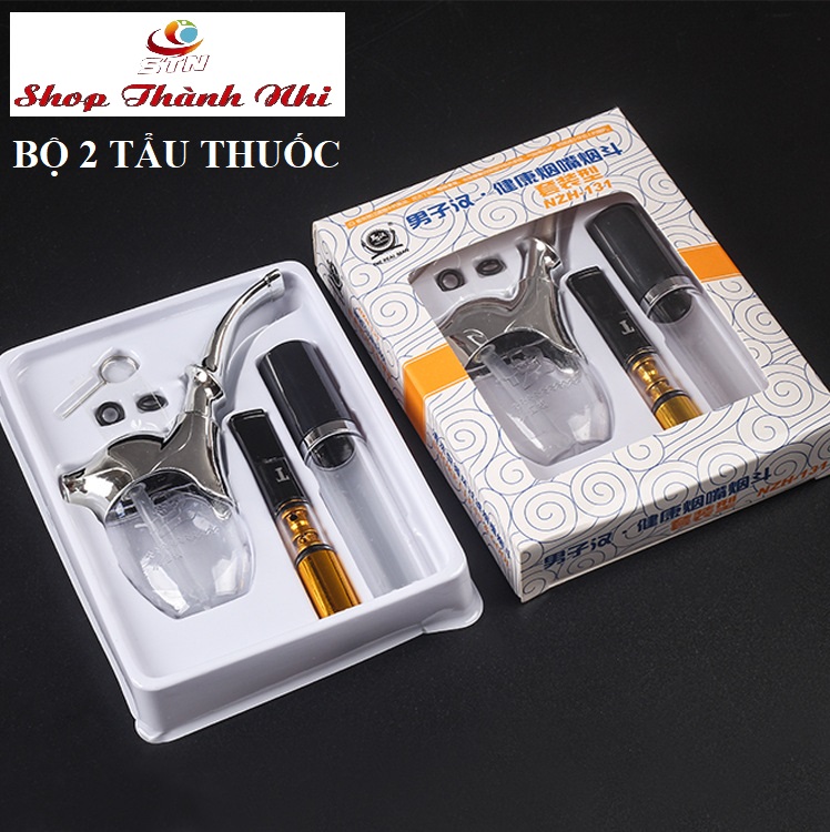 Bộ 2 tẩu thuốc nhựa dẻo, 1 cái gắn điếu, 1 cái dùng nước, Shop Thành Nhi NHZ131