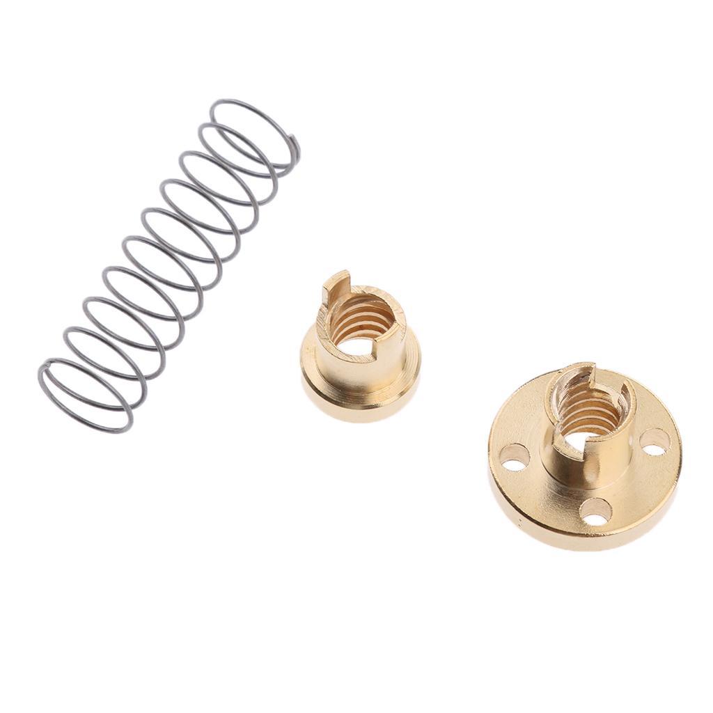 2x 8mm T8 Anti-Backlash Spring Loaded Nut Threaded Rod Screw