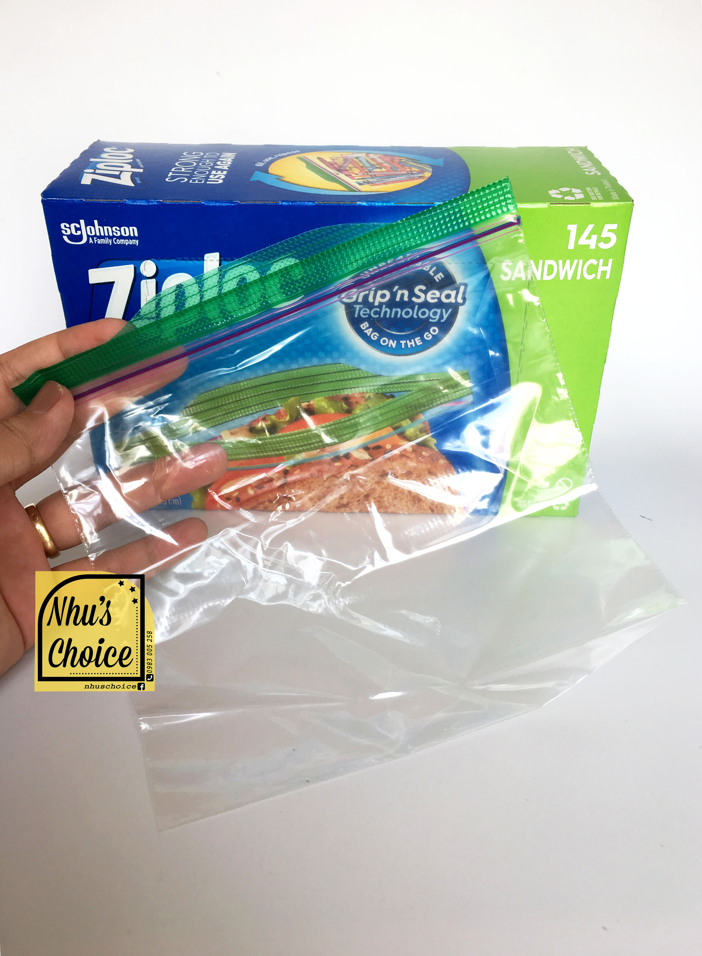 TÚI ZIPLOC ĐỰNG THỰC PHẨM CỦA MỸ ZIPLOC SANDWICH 145 TOTAL BAGS