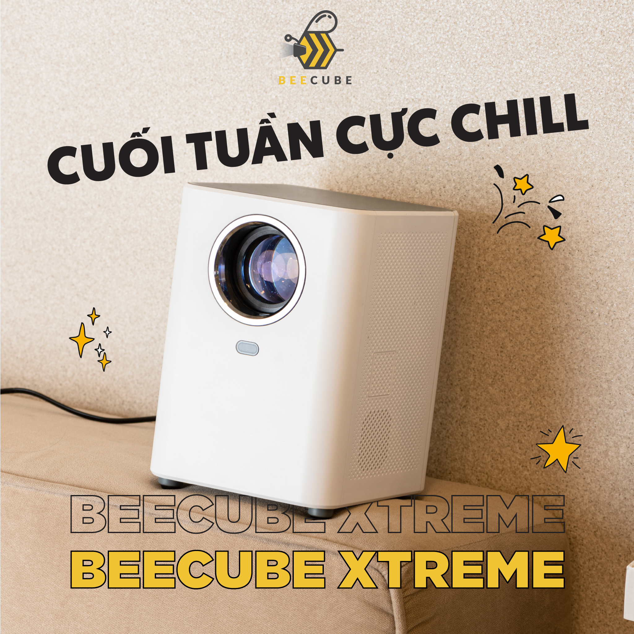 Máy Chiếu Mini BeeCube Xtreme Hệ Điều Hành Android + Kết nối Điện thoại + Full HD 1080 - Hàng Chính Hãng